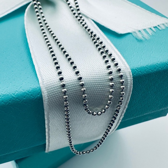 Tiffany & Co. 16” Mini Bead Beaded Necklace Chain in Sterling Silver - Picture 3 of 6